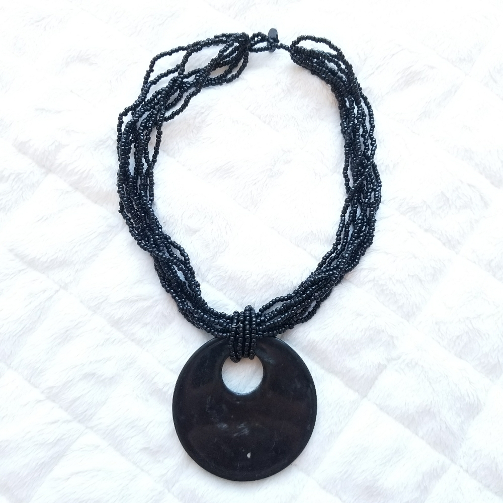 Hand Crafted Abalone Shell Statement Necklace - image 6